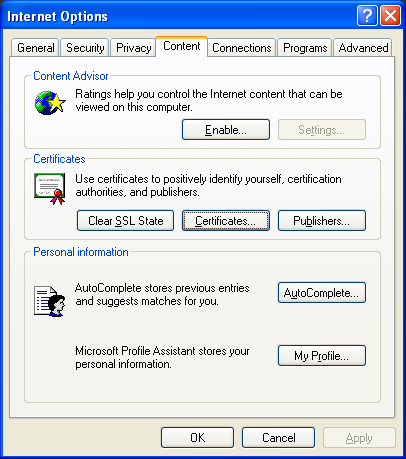 Root Certificate Update Windows Xp