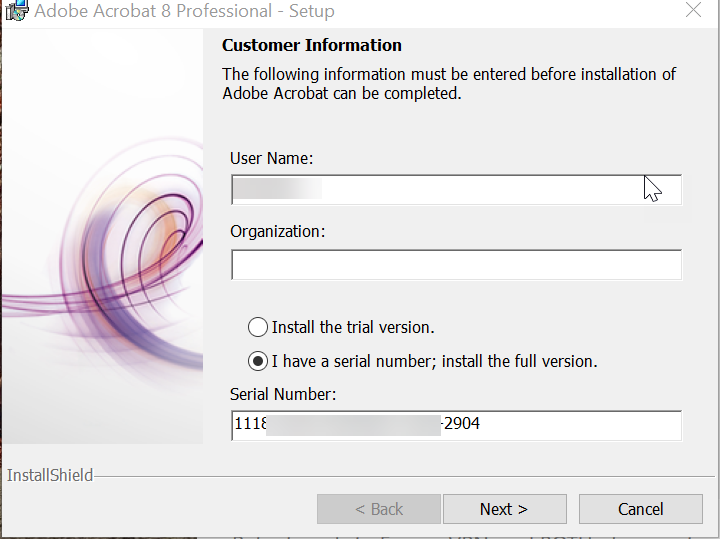 Activate Adobe Acrobat 8